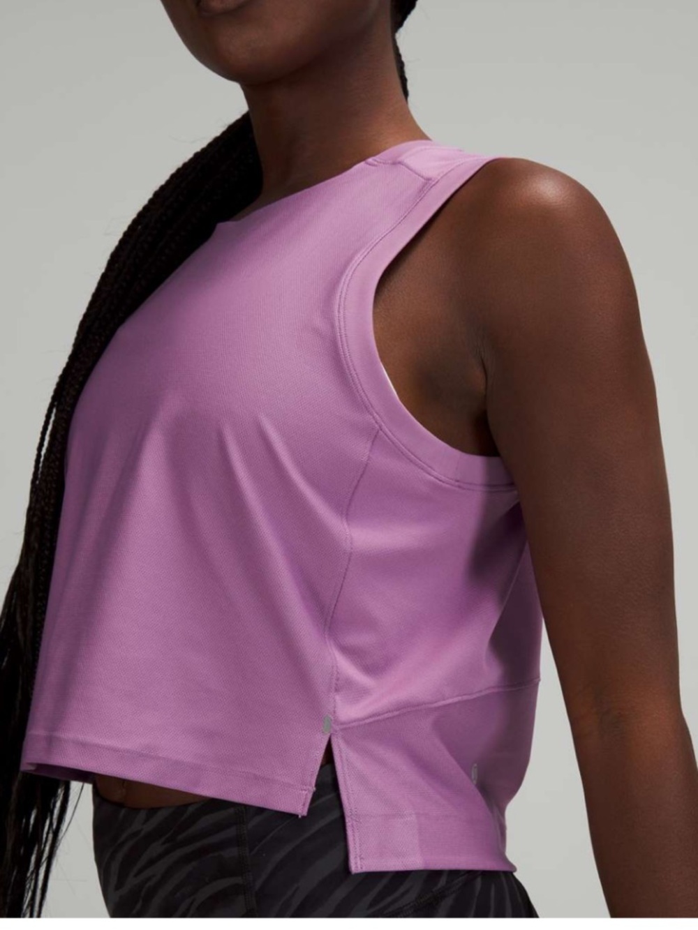 Mesh Back Cropped Train Tank Top - Picture 2 of 7